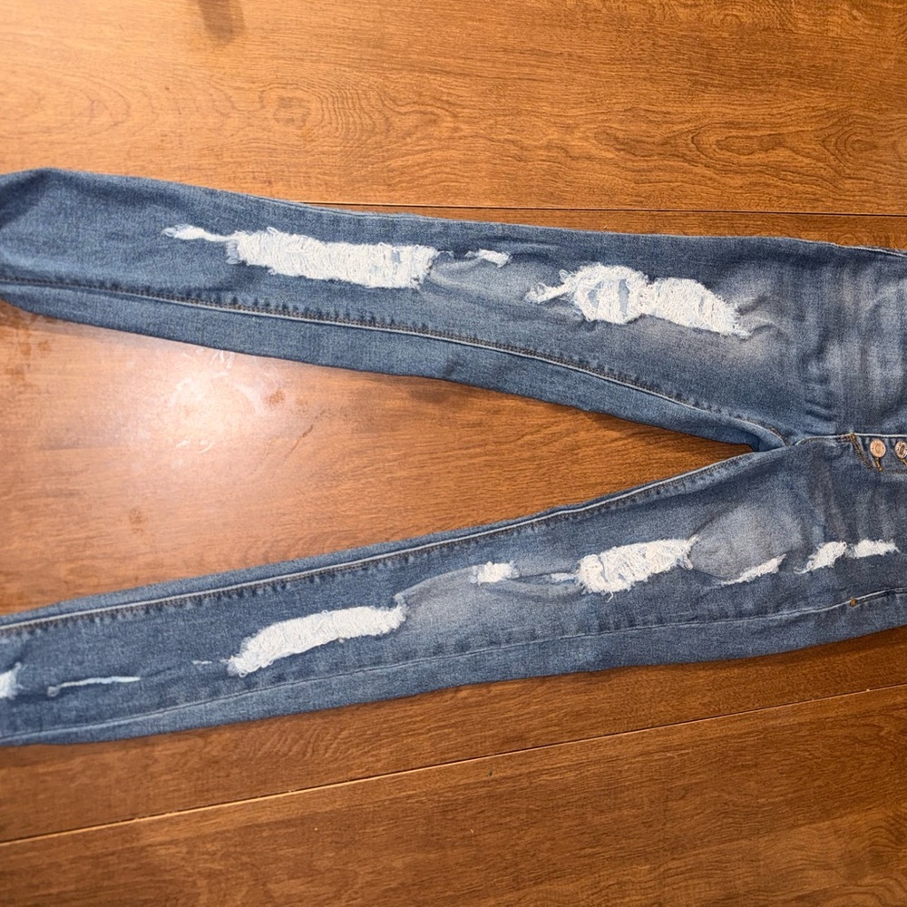 Indigo Rein Blue Distressed Skinny Jeans